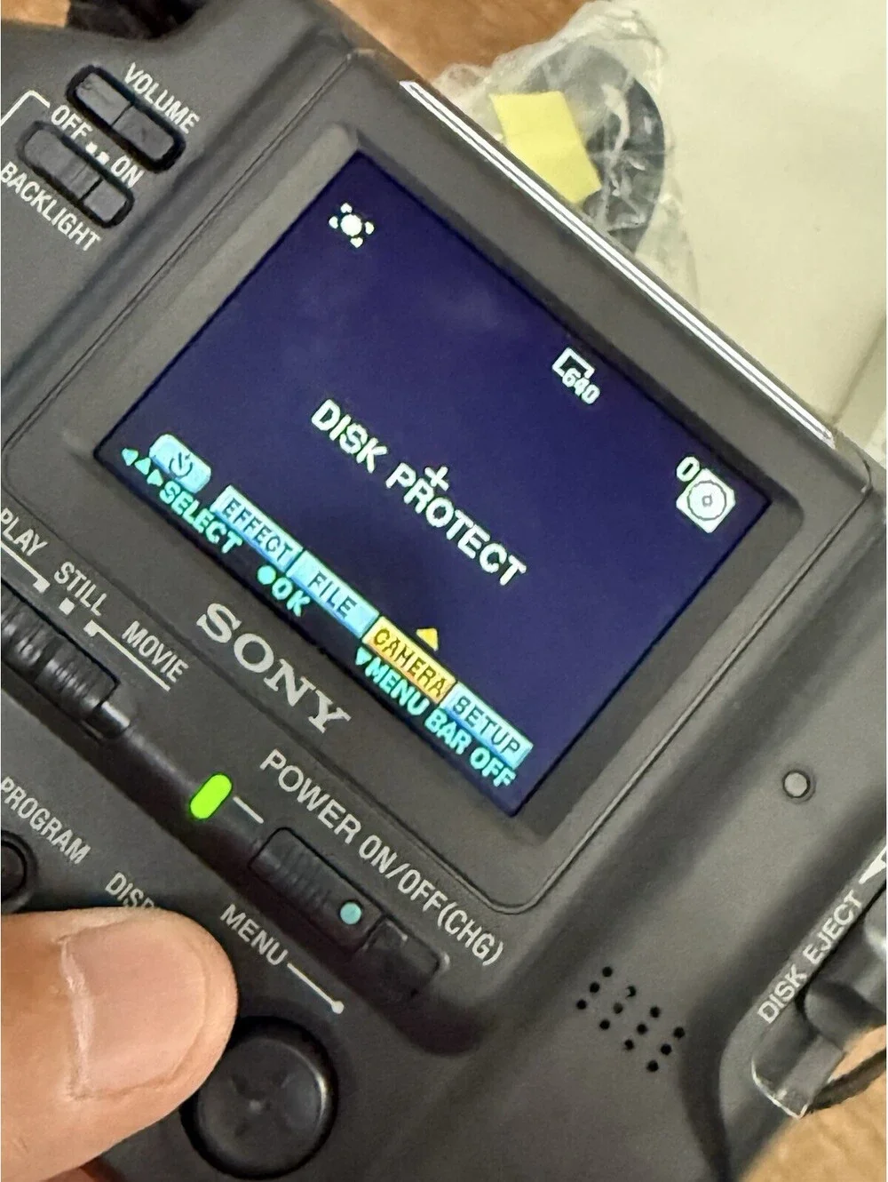 Sony camera turns